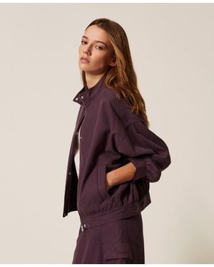 Twinset Lyocell And Cotton Zip Jacket - Red