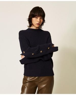 Twinset Jersey Con Botones Metálicos - Azul