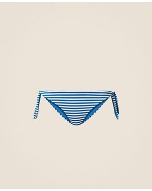 Twinset Reversible Striped Bikini Thong - Blue