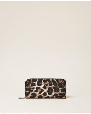 Twinset Cartera Animal Print Con Cremallera - Neutro