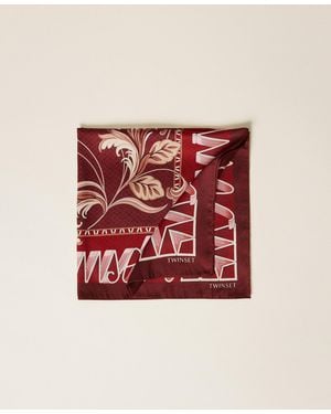 Twinset Halstuch Aus Satin Mit Print - Rot