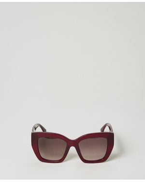 Twinset Gafas De Sol Oversize Opalescentes, Mujer - Rosa
