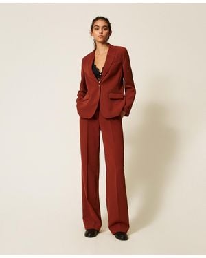 Twinset Crêpe Palazzo Trousers - Red