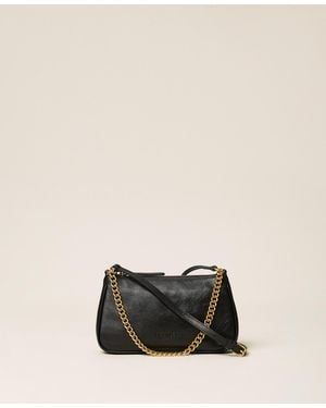Twinset Leather Shoulder Bag - Natural
