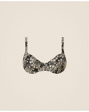 Twinset Underwired Bikini Top With Embroidery - Natural