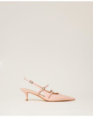 Twinset Sling Back Court Shoes With Straps - Pink