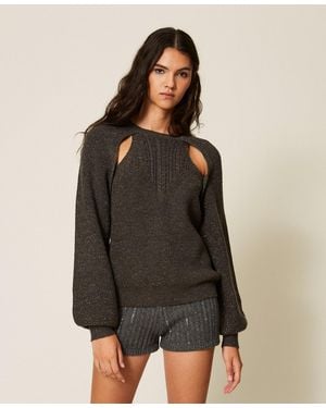 Twinset Jersey Con Troquelado Y Ochos - Negro
