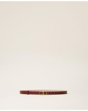 Twinset Reversible Belt With Logoed Buckle - Natural