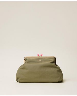Twinset Myfo Maxi Canvas Clutch - Green