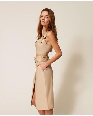 Twinset Recycled Poplin Top - Natural