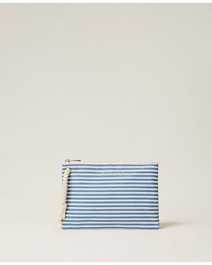 Twinset Canvas Clutch - Blue