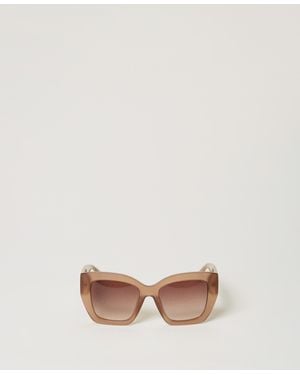 Twinset Gafas De Sol Oversize Opalescentes, Mujer - Rosa