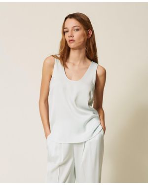 Twinset Satin Top - White