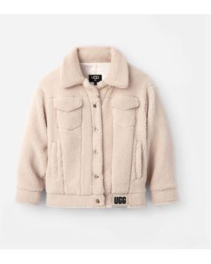 UGG Frankie Sherpa Trucker Jacket Fleece/Recycled Materials - Natural