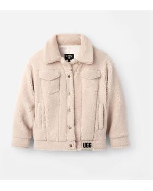 UGG Frankie Sherpa Trucker Jacket Fleece/Recycled Materials - Natural