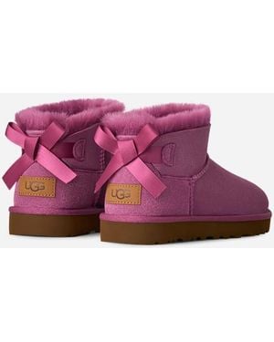 UGG Ultra Mini Bailey Bow Sheepskin Classic Boots - Black