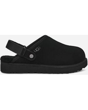 UGG Lanah Clog Suede Slippers - Black