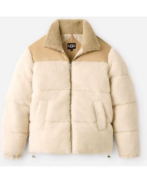 UGG Emette Fluff Puffer Jacket Fleece - Natural