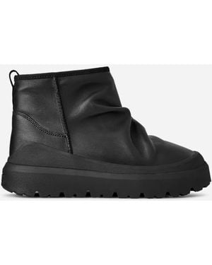 UGG Heritage Utility Mini Noir Leather Classic Boots - Black