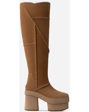 UGG New Heights Platform Xtra Sheepskin Boots - Brown