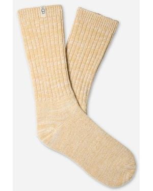 UGG Rib Knit Slouchy Crew Sock Polyester Blend/Recycled Materials - Natural