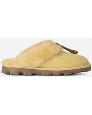 UGG Coquette Stitch Sheepskin Slippers - Black