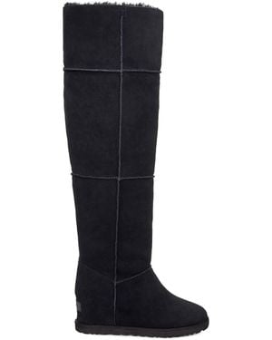 UGG Classic Femme Over-the-knee Sheepskin-lined Suede Boots - Black