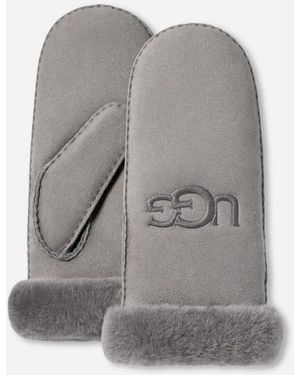 UGG Sheepskin Embroider Mitten - Gray