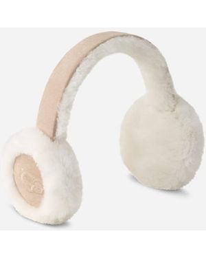 UGG Sheepskin Embroidery Earmuff - White