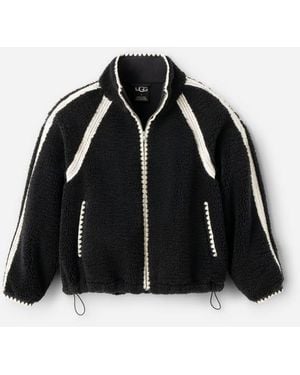 UGG Nikia Crochet Fluff Jacket Fleece/Recycled Materials - Black