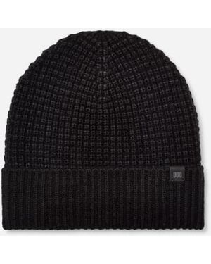 UGG Waffle Cuff Hat Acrylic Blend - Black