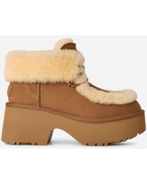 UGG Esmee Lace Up Sheepskin Classic Boots - Brown