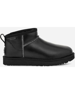 UGG Classic Ultra Mini Leather Regen Classic Boots - Black