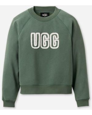 UGG Logo Crewneck Cotton Blend Tops - Green