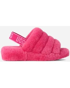 UGG Fluff Yeah Slide Sheepskin Slippers - Black