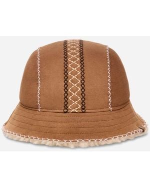 UGG Atherson Embroidered Hat Sheepskin - Brown