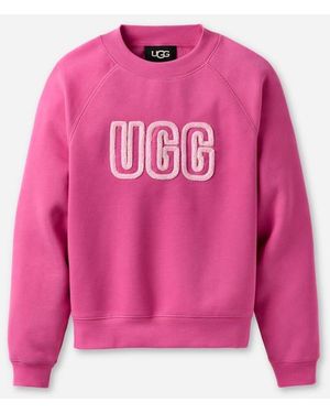 UGG Logo Crewneck Cotton Blend Tops - Pink