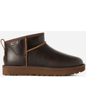 UGG Classic Ultra Mini Leather Regen Classic Boots - Black