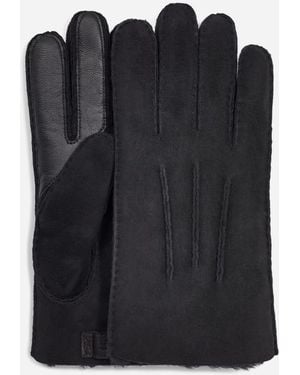 UGG Contrast Sheepskin Touch Tech Gloves - Black