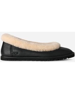 UGG Zora Leather Ballet Flat For - Black