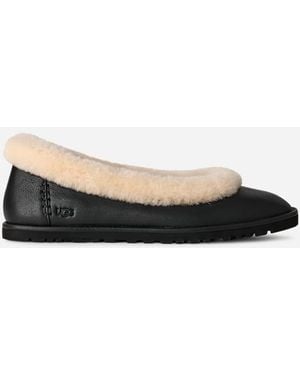 UGG Zora Ballerina Aus Leder Für Damen - Schwarz