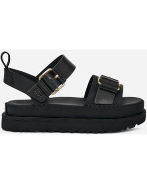 UGG Goldenstar Villa Nubuck/Leather Sandals - Black