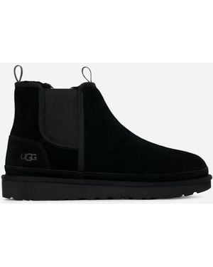 UGG Suede Ankle Boots With Elastic Side Panels - Black