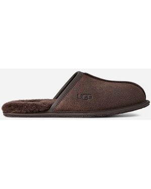 UGG Scuff Distressed Lederslipper Für Herren - Schwarz