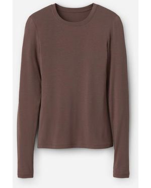 UGG Aidelene Long Sleeve Tee Lenzing\U2122 Ecovero\U2122 Viscose Blend Tops - Brown