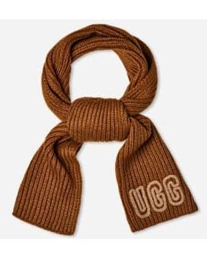 UGG Écharpe Côtelée Épaisse - Marron