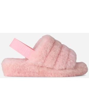 UGG Fluff Yeah Slide Sheepskin Slippers - Black