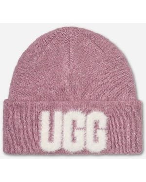 UGG Flauschige Beanie Mit Logo Für Damen - Lila