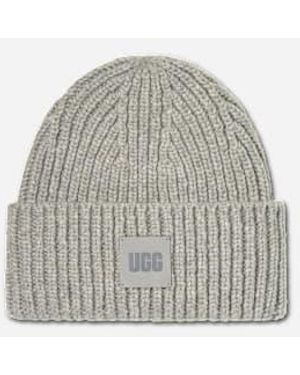 UGG Bonnet Côtelé Épais Pour Femme - Gris