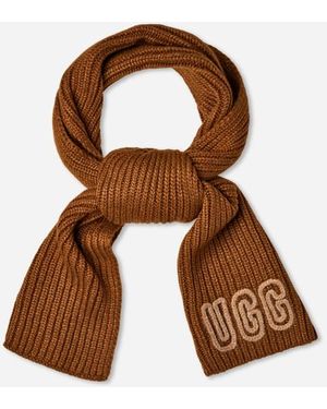 UGG Schal Mit Rippenmuster Aus Grobem Strick Für Damen - Braun
